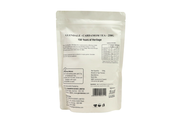 GLENDALE Cardamom Tea | 250 g | High Grown Nilgiri Single Garden Tea | 150 Years of Heritage - Image 3