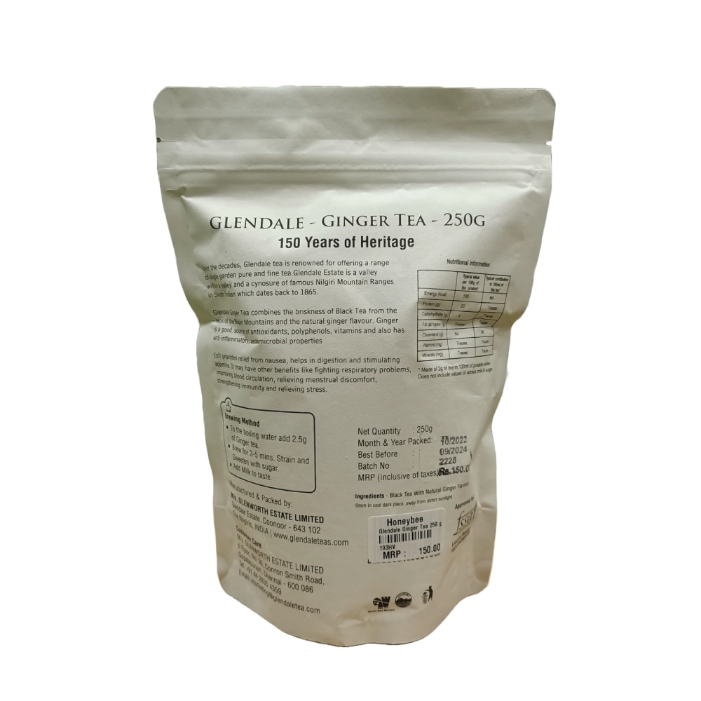 GLENDALE Ginger Tea | 250 g | Pack of 1 | Total 250 g | High Grown Nilgiri Tea | 150 Years of Heritage - Image 3
