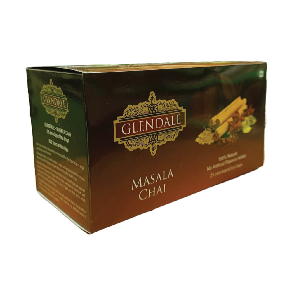 GLENDALE Masala Chai | 25 Enveloped Tea Bags | Pack of 1 | Total 25 Dip Tea Bags | High Grown Nilgiri Tea | 100% Natural | No Artificial Flavours Added - Image 4