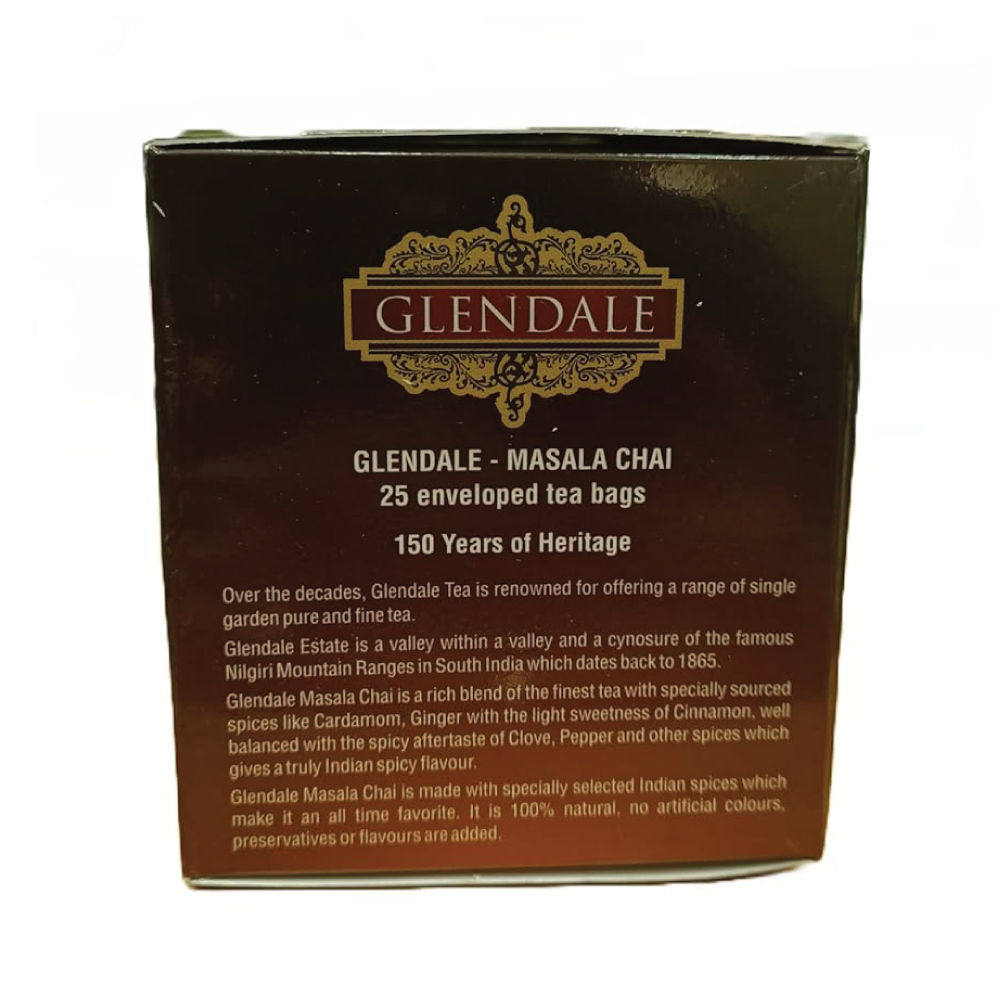 GLENDALE Masala Chai | 25 Enveloped Tea Bags | Pack of 1 | Total 25 Dip Tea Bags | High Grown Nilgiri Tea | 100% Natural | No Artificial Flavours Added - Image 3